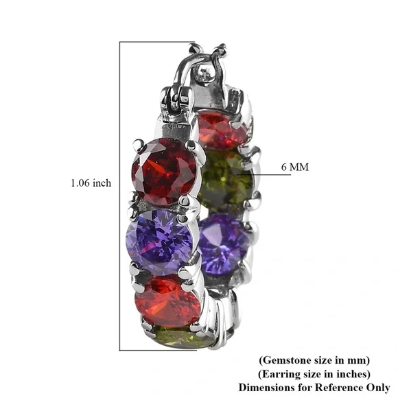 Elegant Multicolor Hoop Earrings - Picture 4 of 6